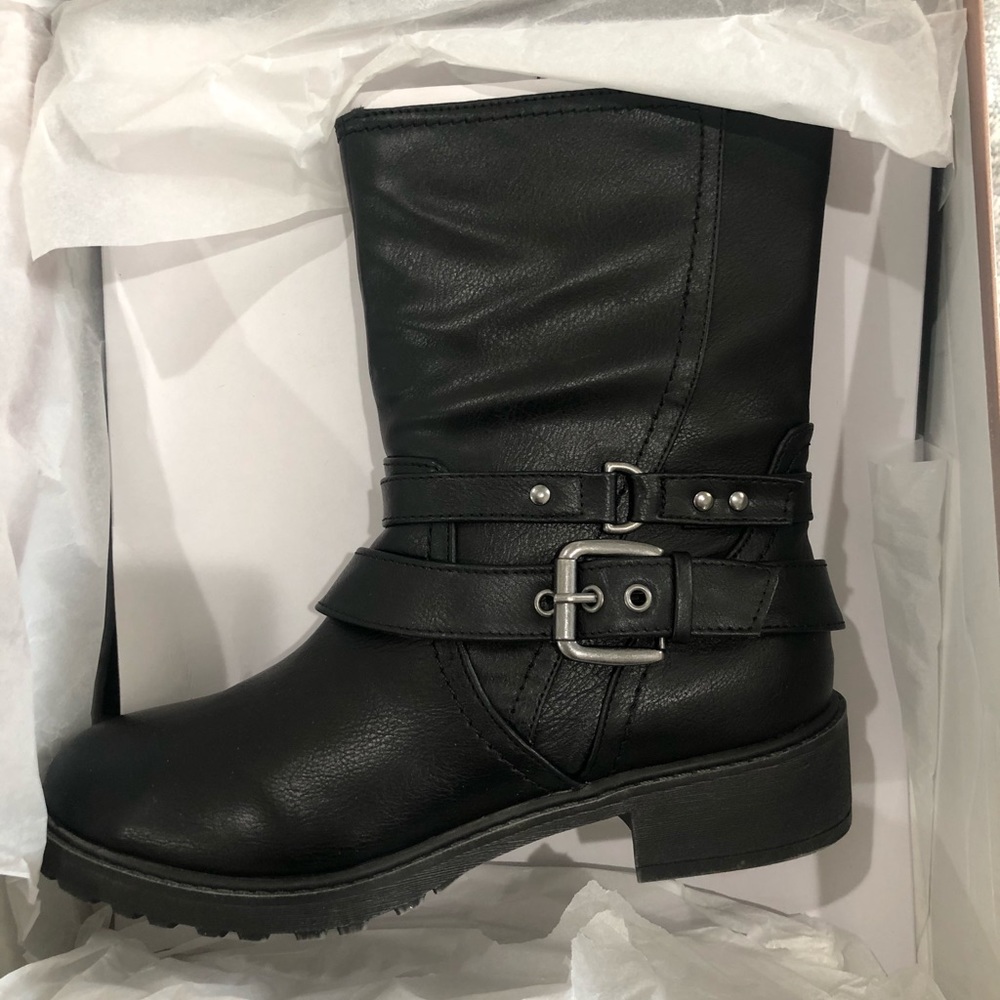 Black moto style boots